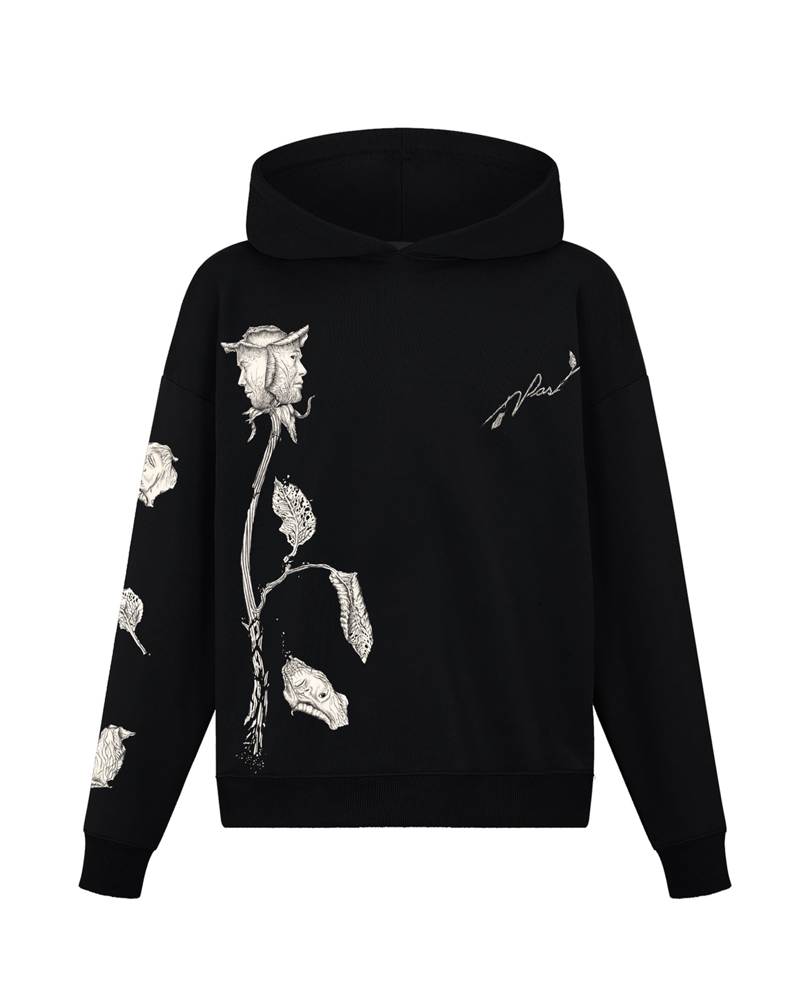 Johnson Tsang Falling Rose Petals Hoodie (Charcoal)