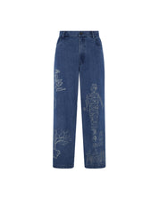 Johnson Tsang Heavy Washed Laser Denim Pants (Blue)