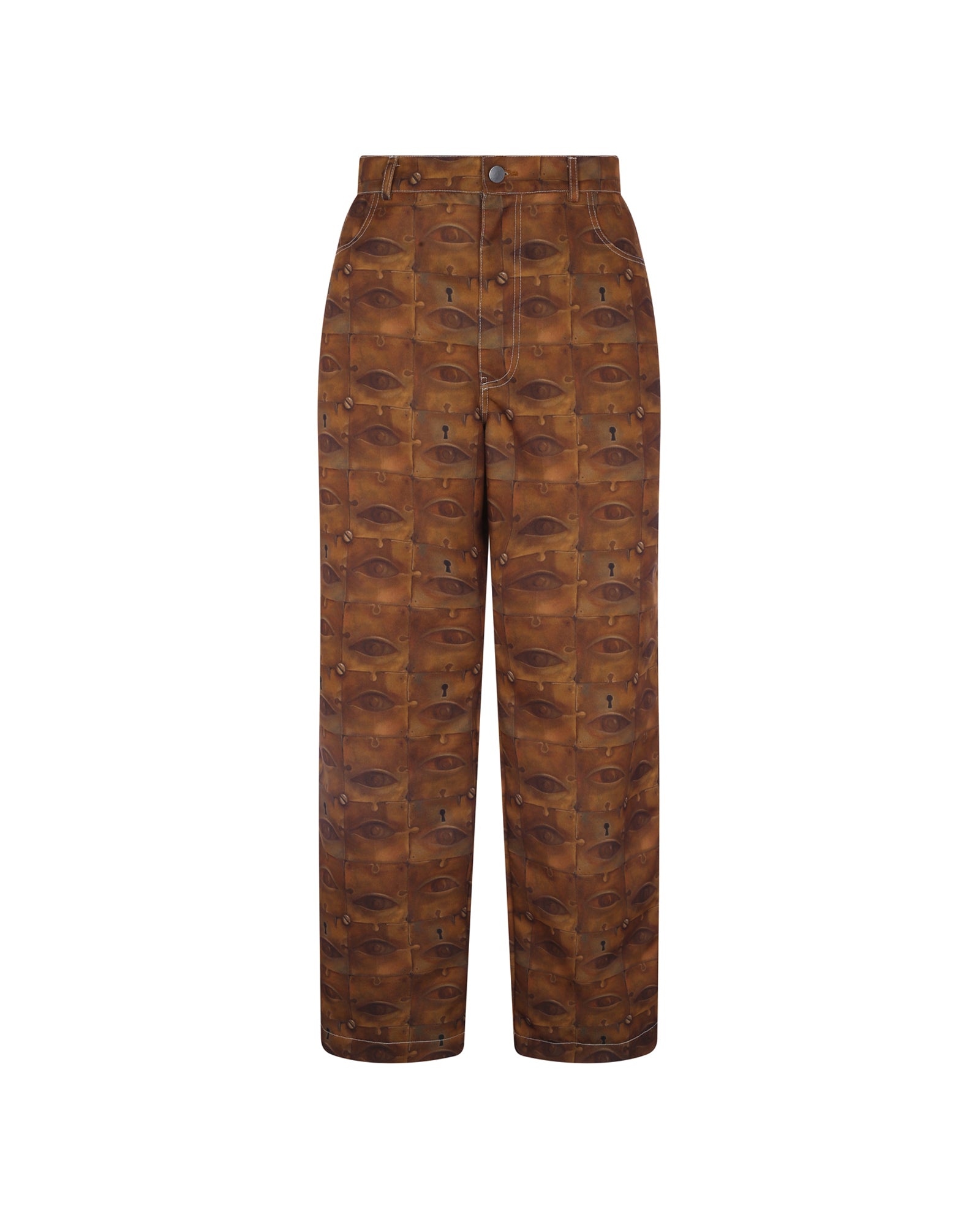 Puzzle Locket Mosaic Trousers (Brown)