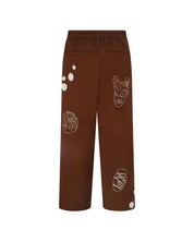 Johnson Tsang Hand-Embroidered Wool Pants (Brown)