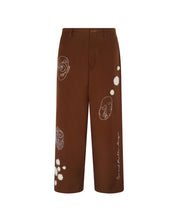 Johnson Tsang Hand-Embroidered Wool Pants (Brown)