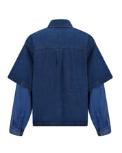 Double-Sleeve Denim Shirt (Blue)