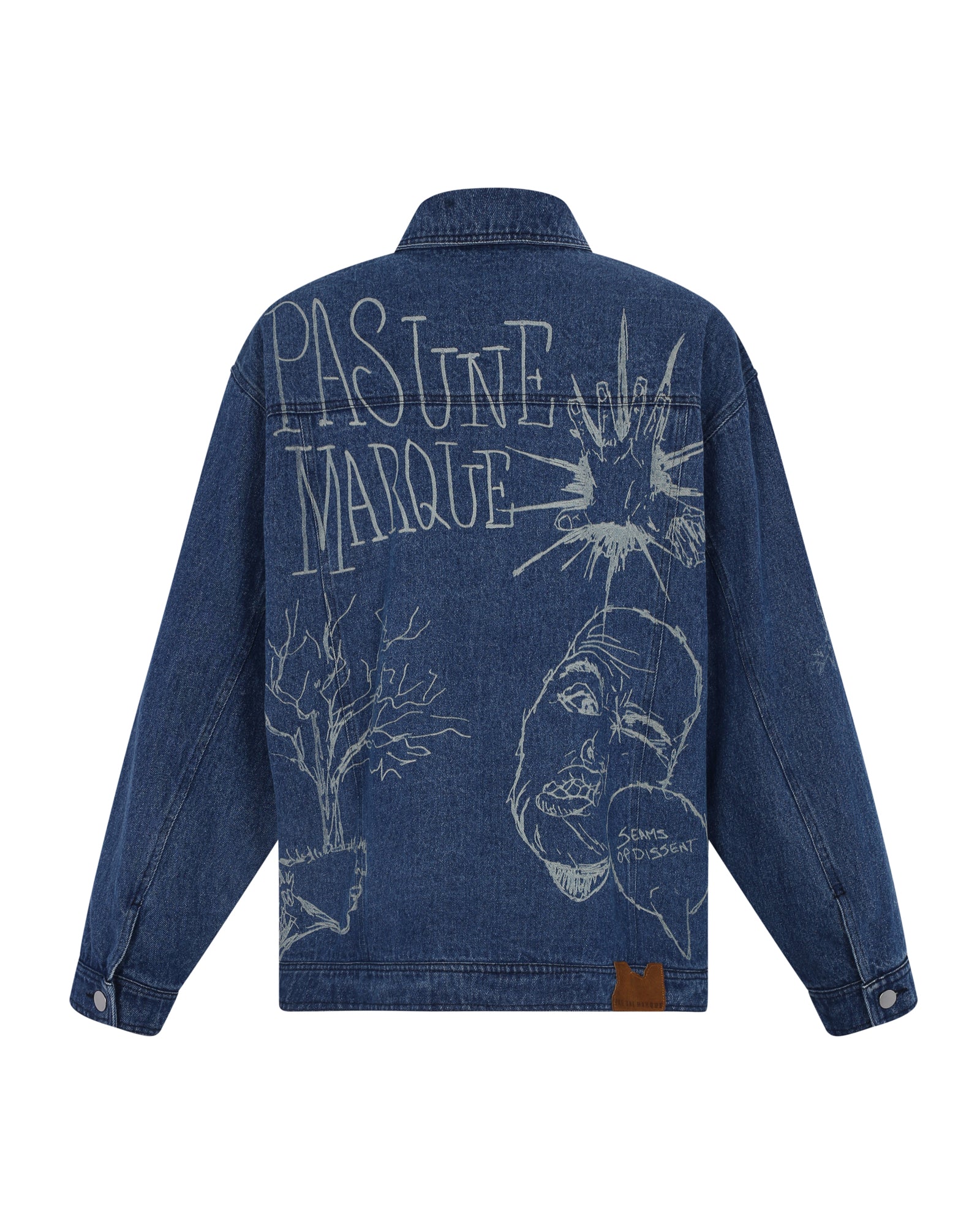 Johnson Tsang Heavy Washed Laser Denim Jacket (Blue)