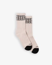 Monogram II Socks (Beige / Black)