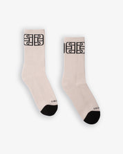 Monogram II Socks (Beige / Black)